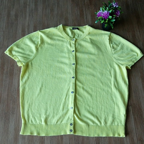 J. Crew Lemon Yellow Cardigan Button Down Size M - Picture 2 of 8